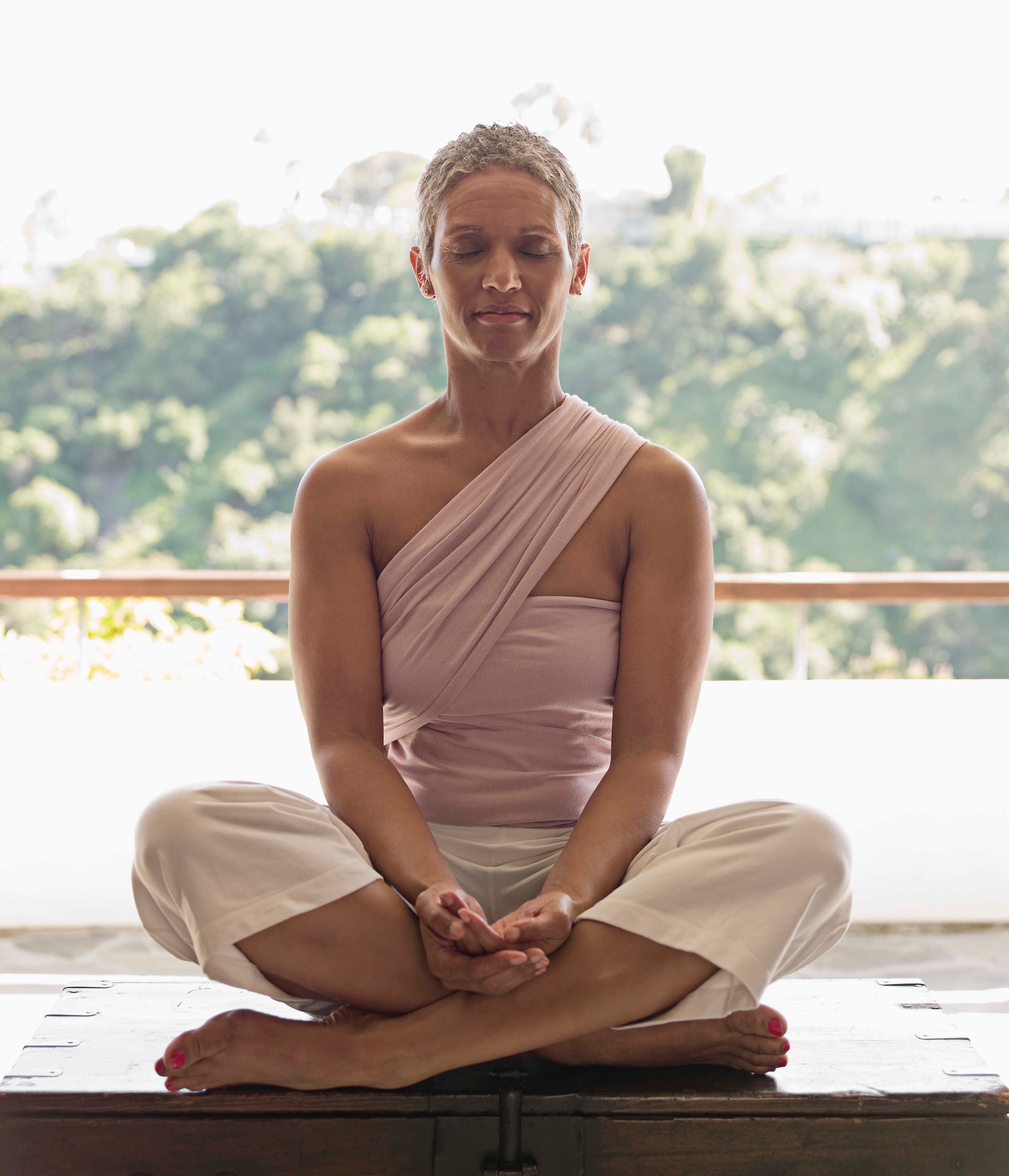 a person meditating